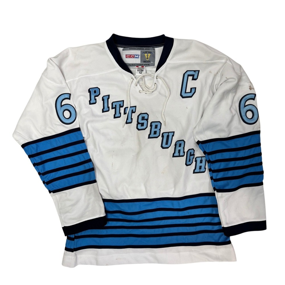 CCM Mario Lemieux #66 Pittsburgh Penguins 1967 Throwback Hockey Jersey Size 52